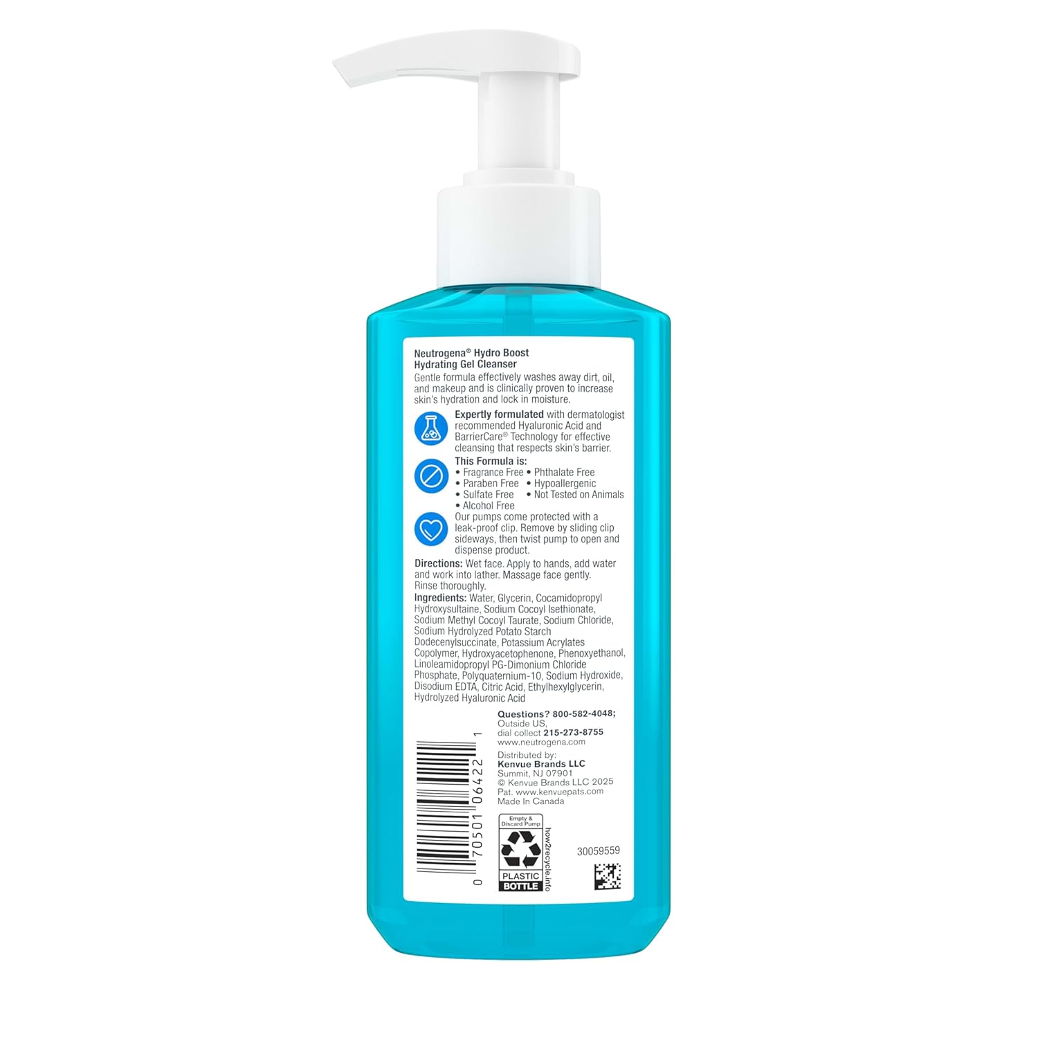 Neutrogena Hydro Boost Fragrance Free Hydrating Gel Facial Cleanser