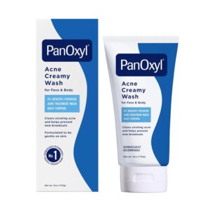 PanOxyl 4% Benzoyl Peroxide Antimicrobial Acne Creamy Wash, 6 Ounce