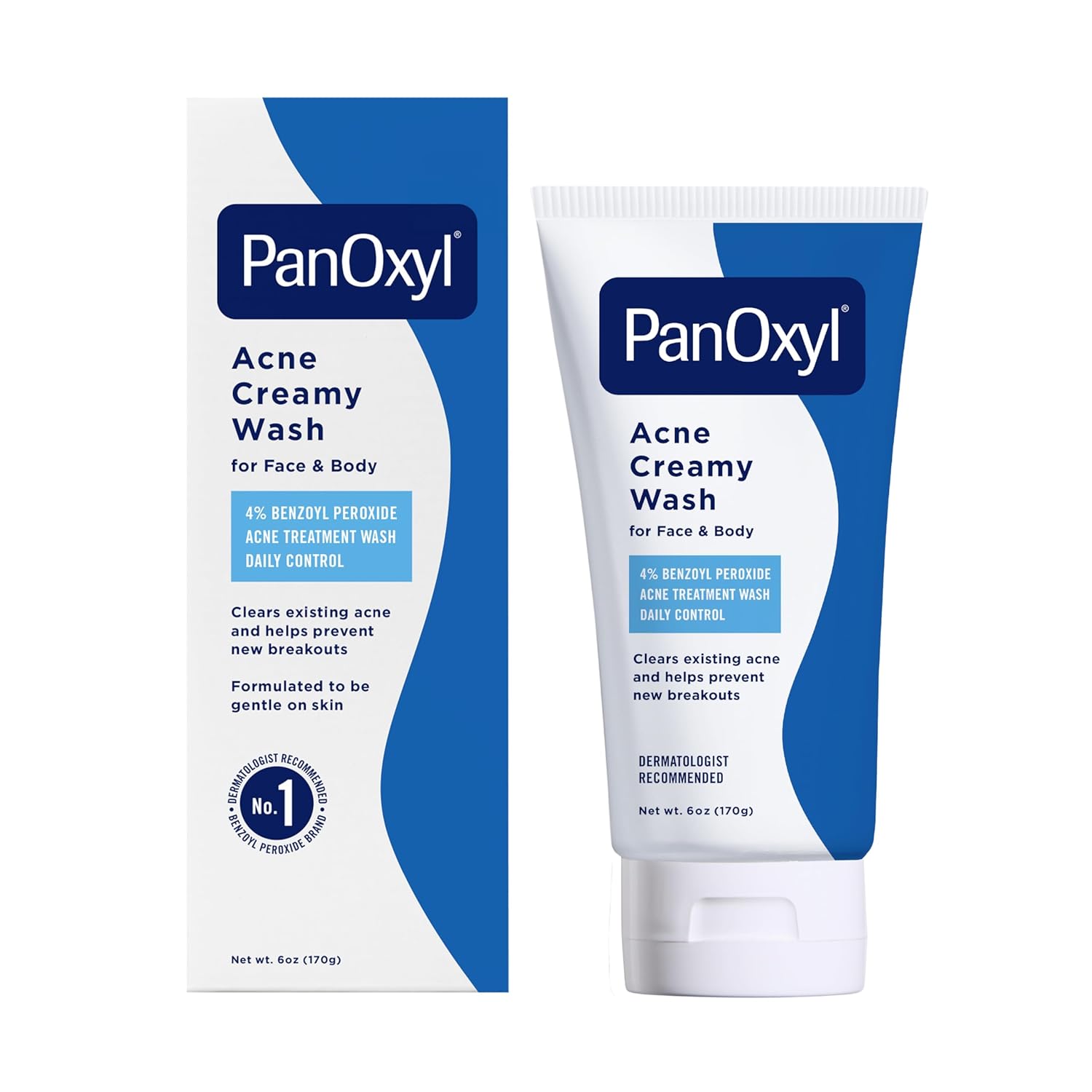 PanOxyl 4% Benzoyl Peroxide Antimicrobial Acne Creamy Wash, 6 Ounce