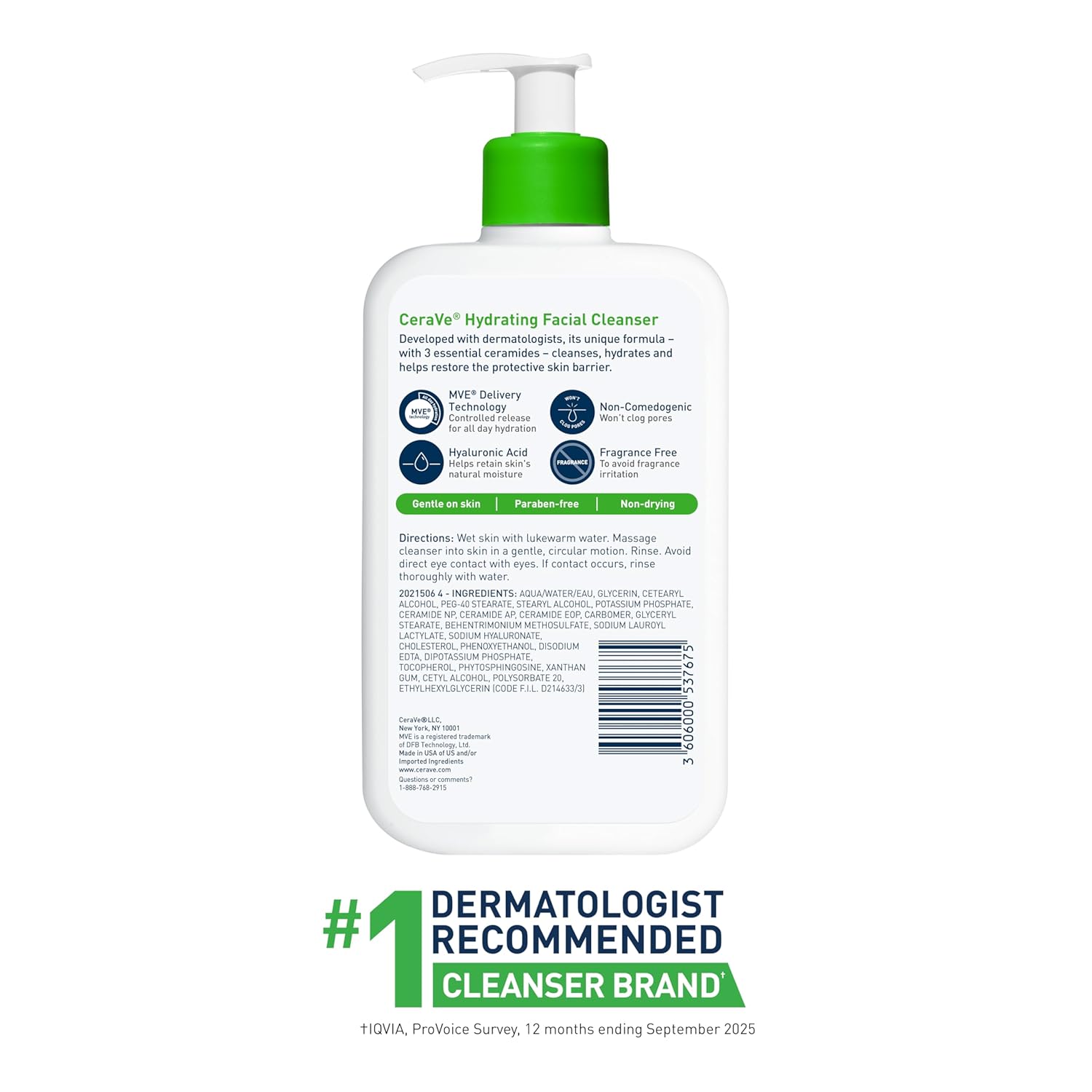CeraVe Hydrating Facial Cleanser for Normal to Dry Skin